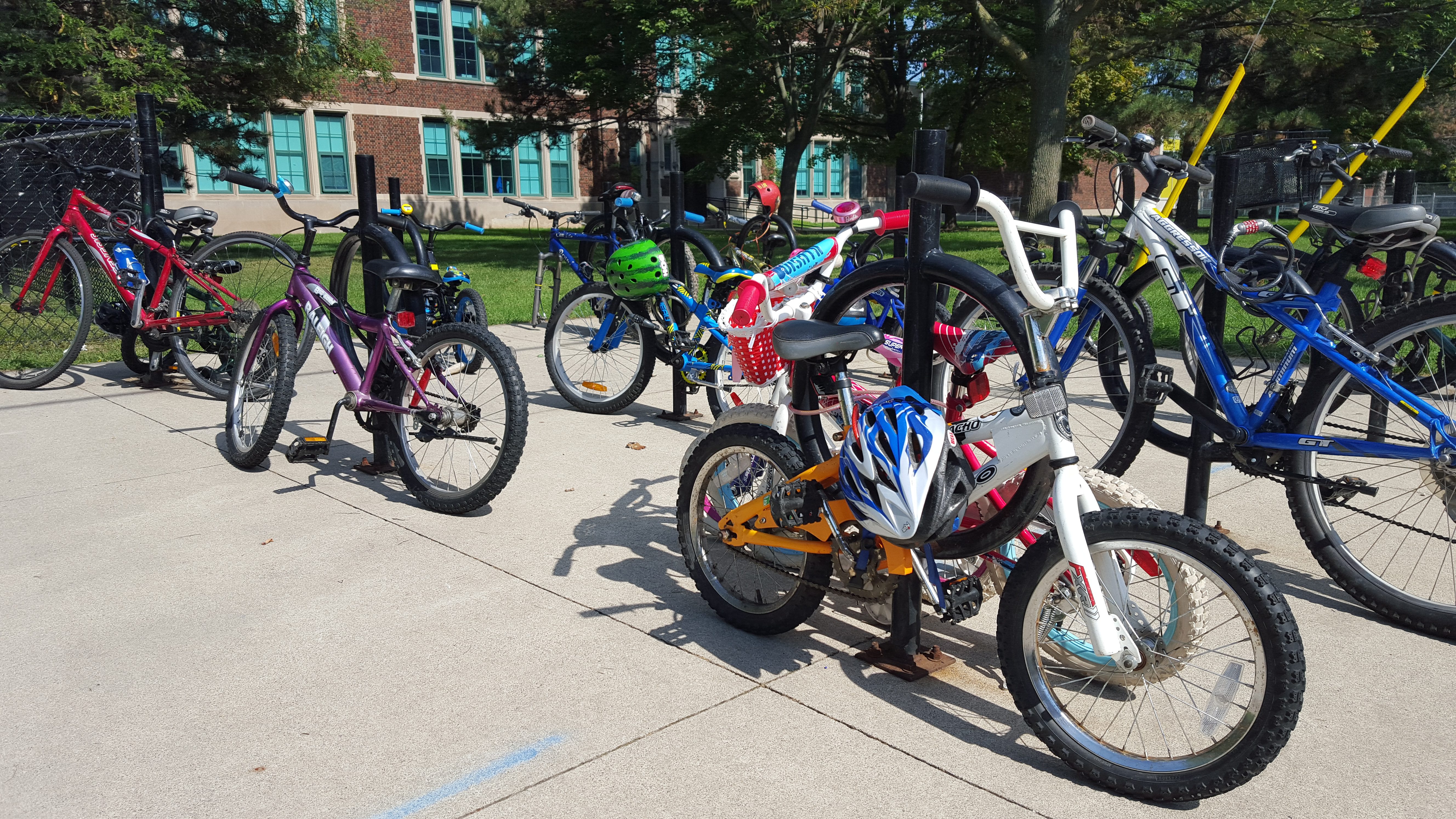 Bikes parked outside of school